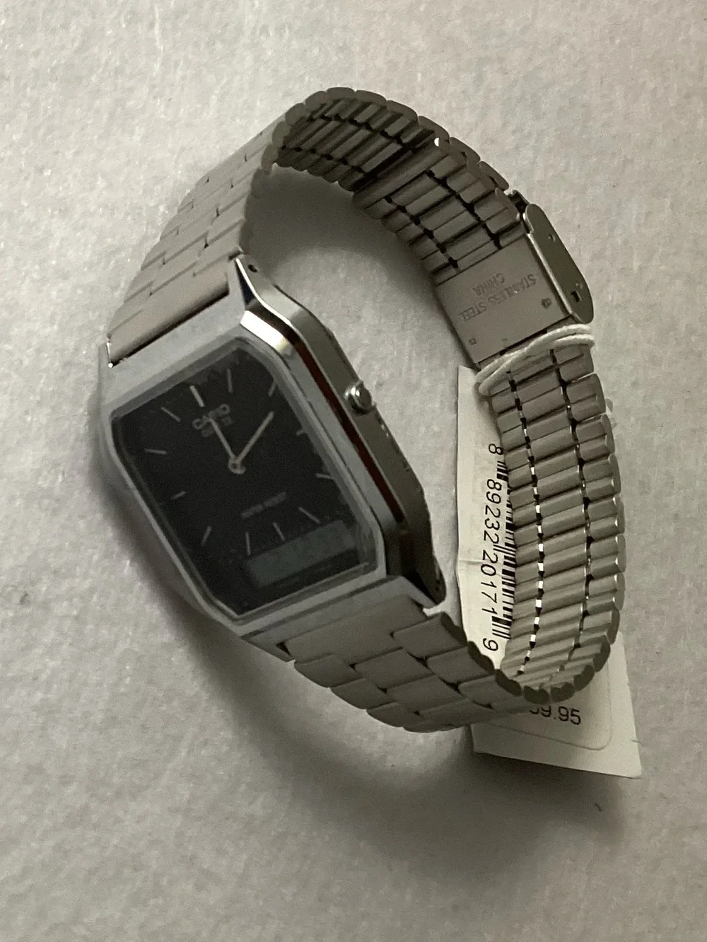 Casio Vintage Collection Unisex Analog Digital Stainless Steel Watch 29.8mm